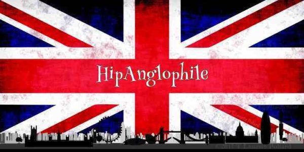 UK Union Jack with London Cityscape with title Hip Anglophile in the center