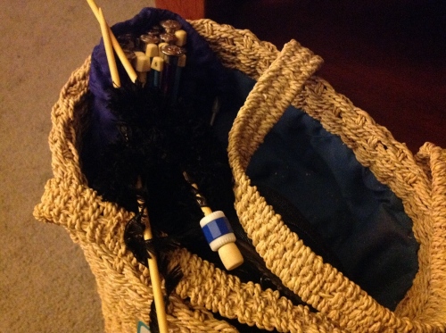 Knitting bag ready for 4-day weekend